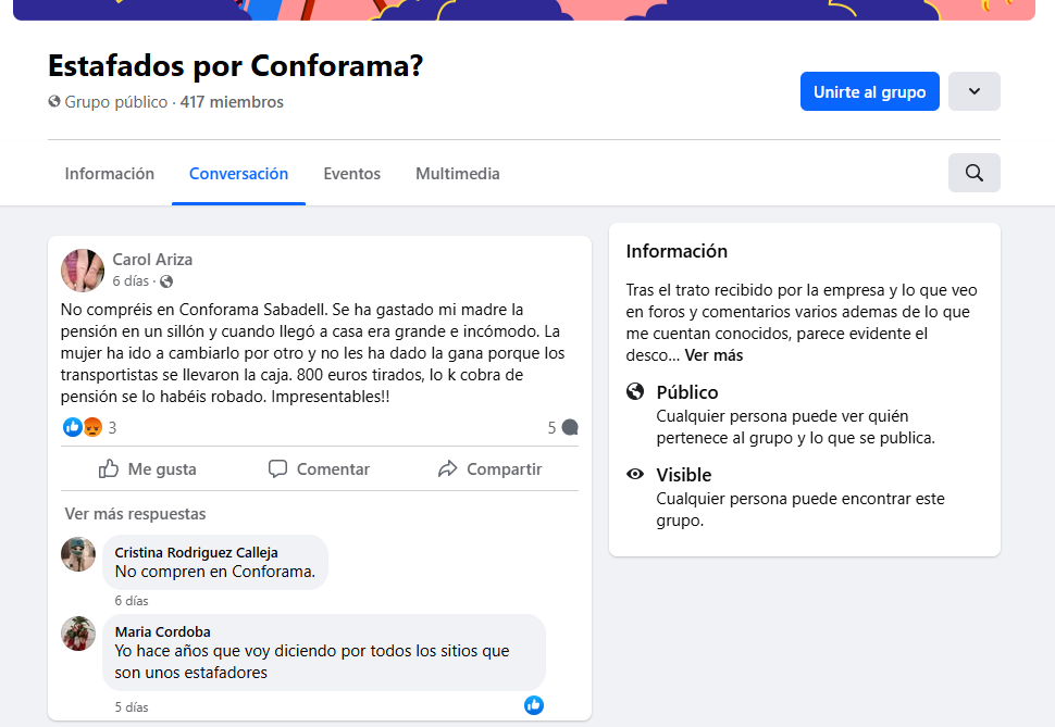estafas conforama