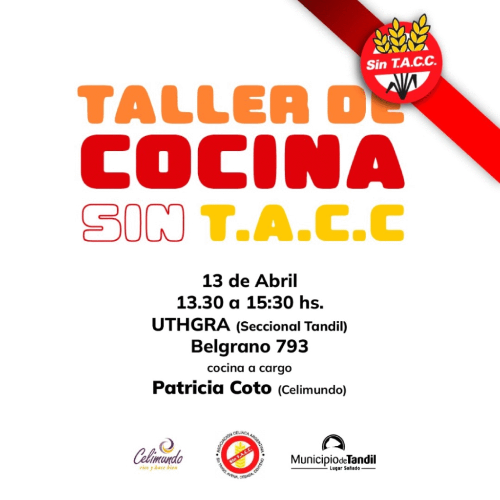 Nueva fecha del Taller de Cocina sin gluten Tandil